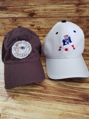 New England Patriots Brown White Baseball Cap Set Bundle NFL Football Pats Hat
